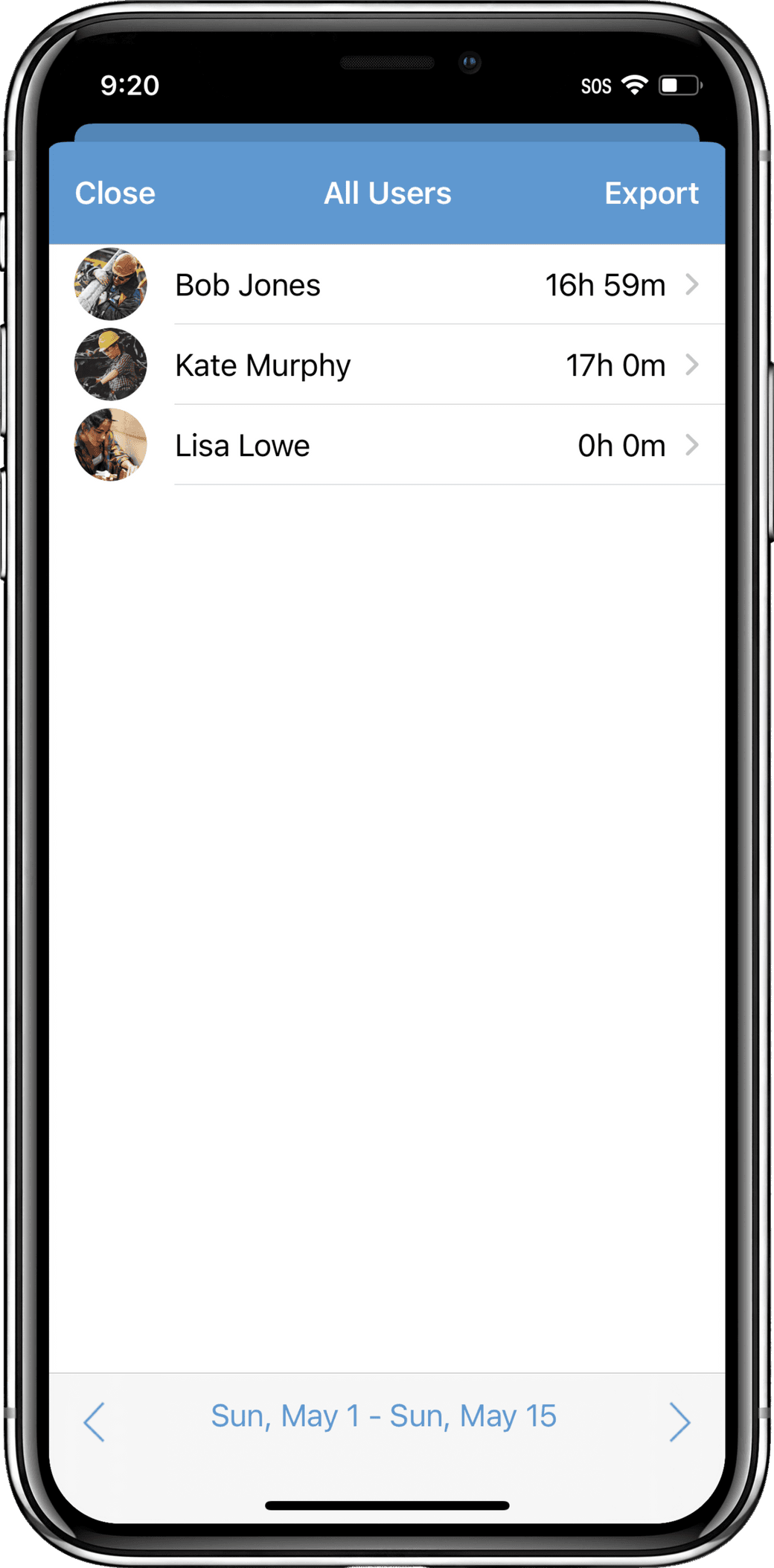 Phone with screenshot of app