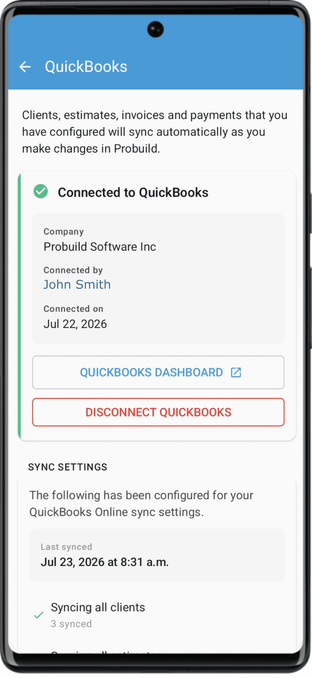 Phone with screenshot of app
