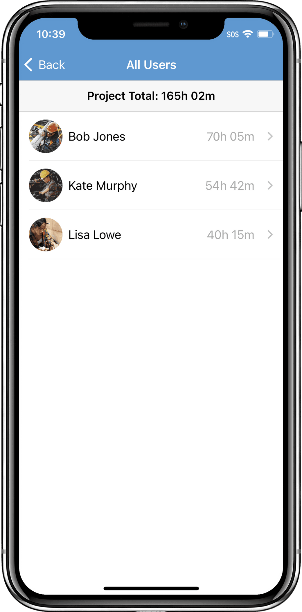 Phone with screenshot of app